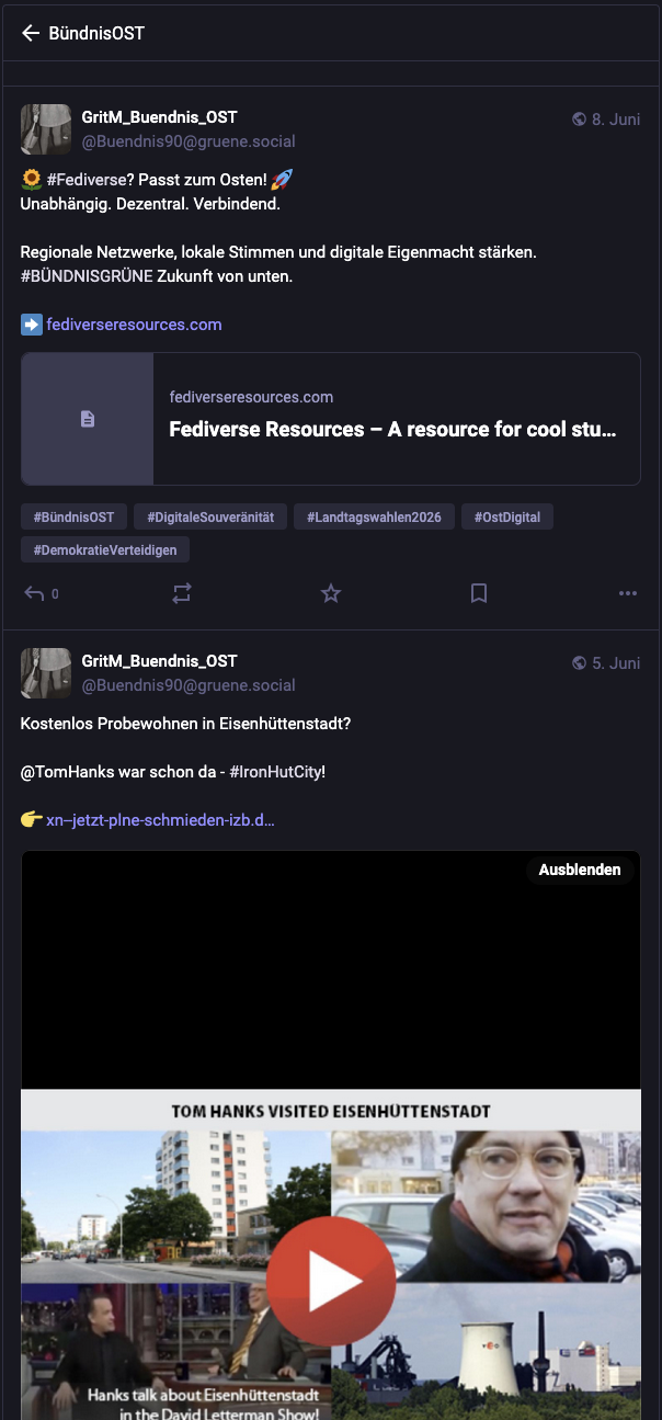 #Oststimmen Mastodon Screenshot